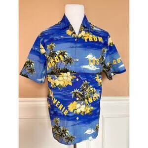 Gucci Bowling Hawaii Ocean Palms Sky Blue Jersey T-Shirt 52 Euro IT 694124 NWT